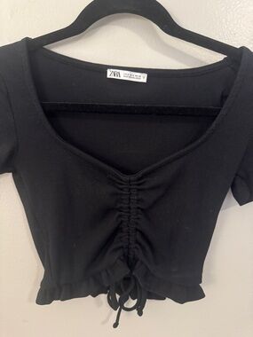 Zara black cropped top